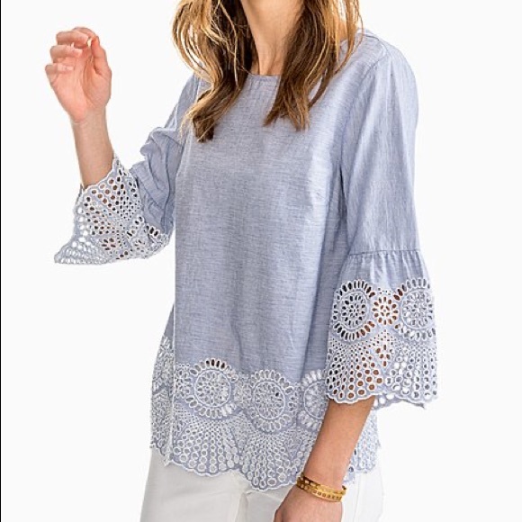 Southern Tide Tops - NEW Southern Tide Eyelet Top Size Small